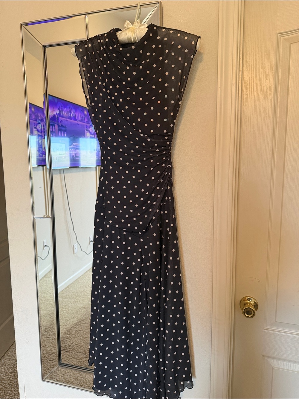 nine britton Black Polka Dot Maxi Dress